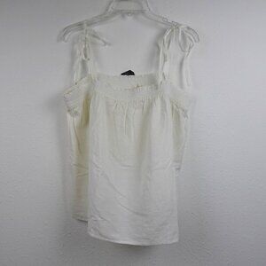 Levi's Cami Tank Top Women's Size XL White Adjustable Straps Smocked Alana